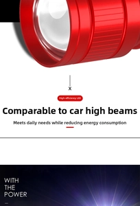 Macro view of high-power LED beads and red metal casing with optical lens detail