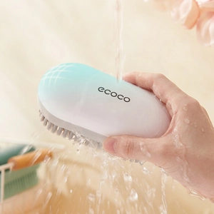 Ecoco minimalist handheld laundry and shoe brush with soft bristles for gentle cleaning