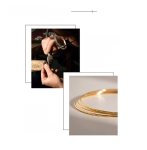 Detailed 18K gold vacuum plating and plasma polishing on minimalist steel bangle