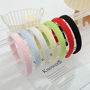 Soft Plush Padded Headband Solid Color Velvet Hair Band For Face Washing Makeup Hair Accessories For Women