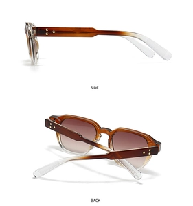 Detail view of retro sunglasses showing star rivets and anti-slip temple texture