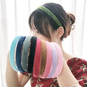 Handmade velvet padded headband set in various solid colors for women hair styling