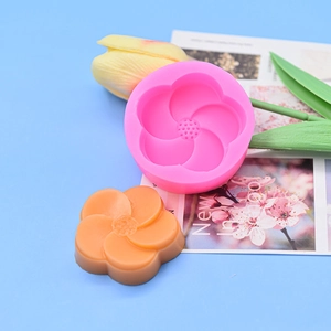 Frangipani spiral flower silicone mold for DIY soap, chocolate, and candle making