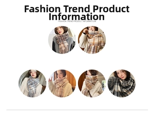 Collage of checkered knit scarves featuring classic fringe edges in various color options