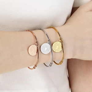 Minimalist 18K gold-plated stainless steel cross pendant bracelet set for women