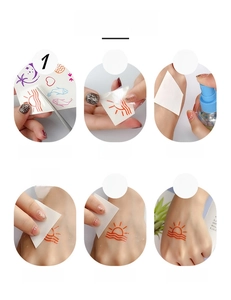 Step-by-step application guide for metallic sun and moon temporary freckle tattoos