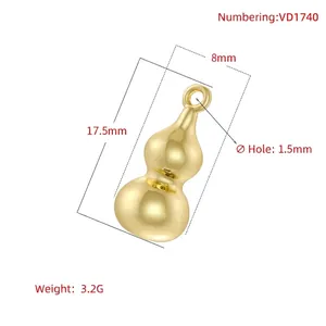 Creative colorful golden gourd charm pendant for DIY jewelry making 17.5x8mm size