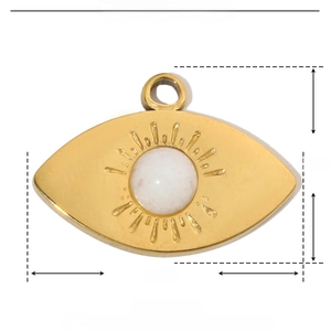 Detailed view of the 20x14mm sun eye pendant with dimensions and weight parameters