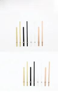 Detailed set of modern clock hands in gold, black, white, and rose gold finishes