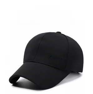 Detail of black baseball cap with Sport embroidery and breathable six-panel fabric