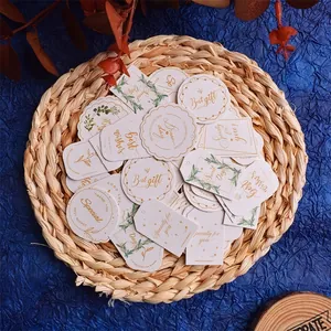 Wedding Gift Tags White Paper Blessing Cards with Hot Stamping For Birthday Souvenir Party Favor Decorations Gift Wrapping Cards