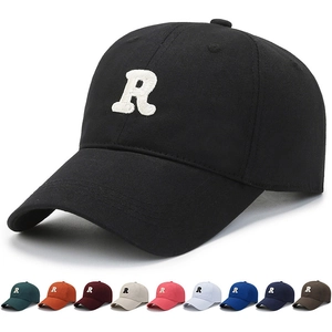 Cotton Baseball Cap With 3D Letter R Embroidery Adjustable Sunshade Sport Leisure Hat For Men Women