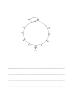 Detailed specs of s925 sterling silver beaded bracelet with heart charms and chain dimensions