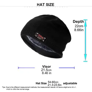 Guide des tailles montrant le tour de tête de 54-60cm pour le bonnet d'hiver doublé