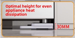 Detailed 30mm height riser base for appliance heat dissipation and non-slip support