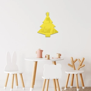 Golden acrylic mirror wall sticker in Christmas tree shape for kids room decor