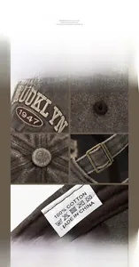 Dettagli del cappello vintage in cotone lavato con ricamo Brooklyn 1947 in rilievo