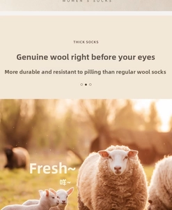 Close-up of premium thick wool socks material showcasing durability and natural warmth