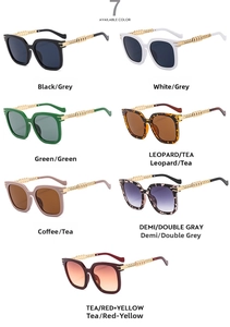 Detailed collection of square oversized sunglasses with gold metal chain link temples