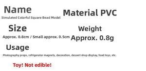 Detailoverzicht van PVC kunstsuikerklontjes in 0,5cm en 0,8cm formaten voor DIY decoratie
