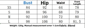 Size chart for women halter mini dress including chest waist hip and length measurements