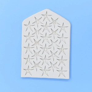 Stampo in silicone a stella con 26 lettere per fondant, cioccolato e decorazioni fai da te