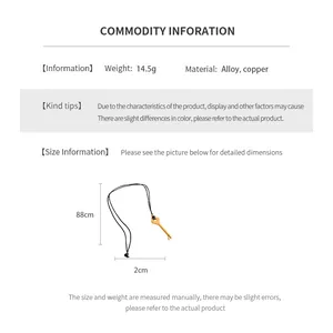 Size specifications for vintage leather key pendant necklace with 88cm chain and weight details