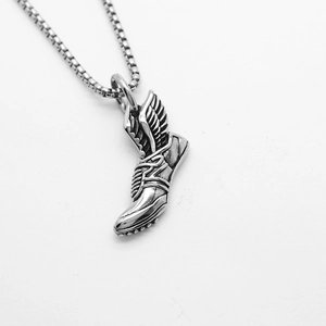 Pendentif basket avec ailes style punk hip-hop et chaîne boîte pour hommes
