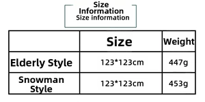 Detailed size and weight chart for classic red and black plaid Christmas tree skirts