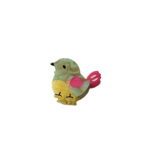 Mini acetic acid bird-shaped hair clip for women with colorful multi-color splicing design