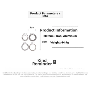 Detailed size and material specs for the 4-piece silver metal chain bracelet set