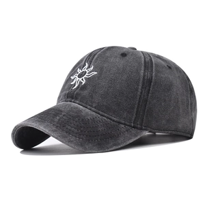 Washed Cotton Baseball Cap Sun Embroidery Adjustable Metal Buckle Vintage Distressed Hat For Men Women Outdoor Sun Protection