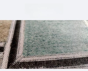 Close-up of soft crystal velvet texture on anti-slip Chinese style entryway rug