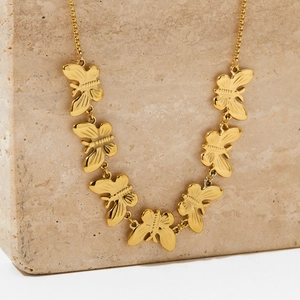 Stainless Steel Butterfly Necklace For Women Adjustable Slider Chain Multiple Butterflies Fashion Jewelry Sweatproof