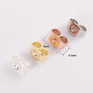 Stainless steel butterfly earring backs in silver gold and rose gold colors 6x4.5mm