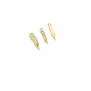 Gold plated cubic zirconia pendant clasps for DIY jewelry making in three styles