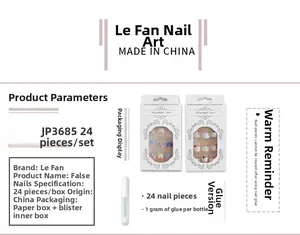 French gradient pink press-on nails set with 24 pieces and mini adhesive glue