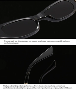 Detail of silicone nose pads and ergonomic temples on black punk oval sunglasses