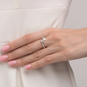 S925 sterling silver hug ring with a minimalist open hand gesture design for women