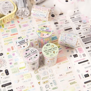 DIY decorative scrapbooking tape rolls with aesthetic illustrated themes for journaling