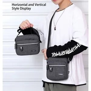 Men's casual Oxford cloth crossbody bag set with horizontal and vertical shoulder bags