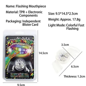 Colorful LED flashing mouthguard for Halloween parties with colorful strobe light effects