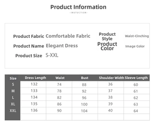 Size chart detail for vintage puff sleeve floral maxi dress with waist measurements
