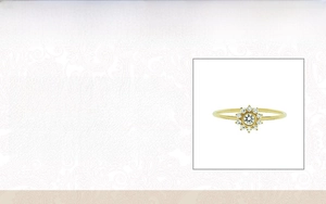 Detailed specifications chart for S925 sterling silver sunburst ring with cubic zirconia