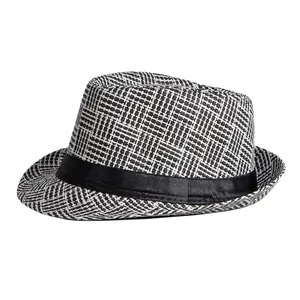 British Retro Straw Woven Fedora Hat For Men Women Summer Outdoor Sun Protection Jazz Hat Breathable Beach Sunshade Hat