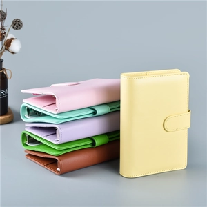 Colorful Macaron A5/A6 PU leather loose-leaf notebooks with elegant metal ring binder
