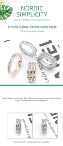 Macro detail of rose gold and silver plated rings with multi-row square cut cubic zirconia