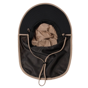 Quick-dry outdoor sun hat with wide brim and neck flap for fishing and hiking