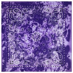 Purple tie-dye paisley cotton bandana for outdoor cycling and hip-hop bohemian style