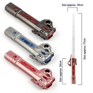 77cm telescopic glowing laser sword toy set with three metallic hilt colors for kids